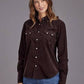 Stetson Women's Chocolate Brown Corduroy Shirt