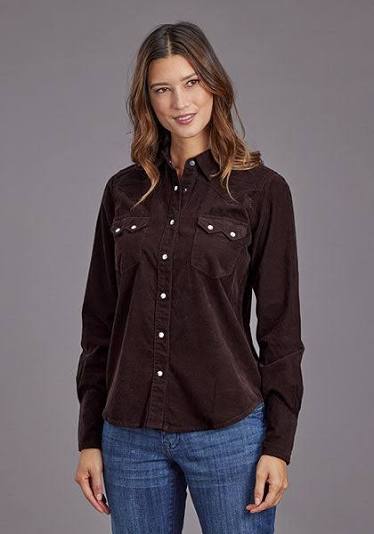 Stetson Women's Chocolate Brown Corduroy Shirt