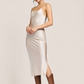 Champagne Silk Cami Midi Slip Dress