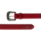 Red woven belt with western buckle