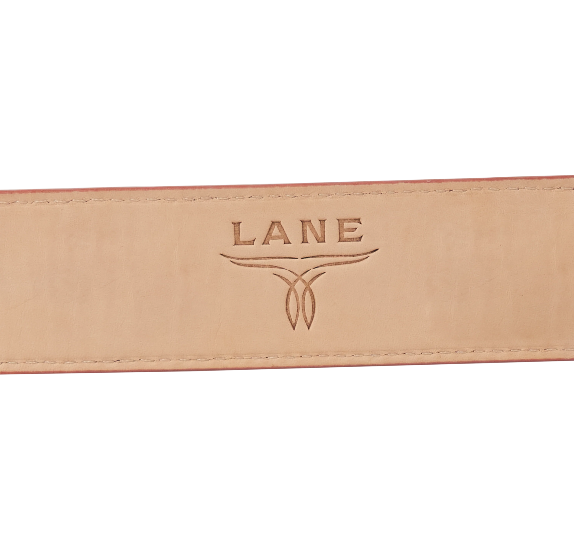 Lane woven belt detail with Western buckle in Smoldering Ruby