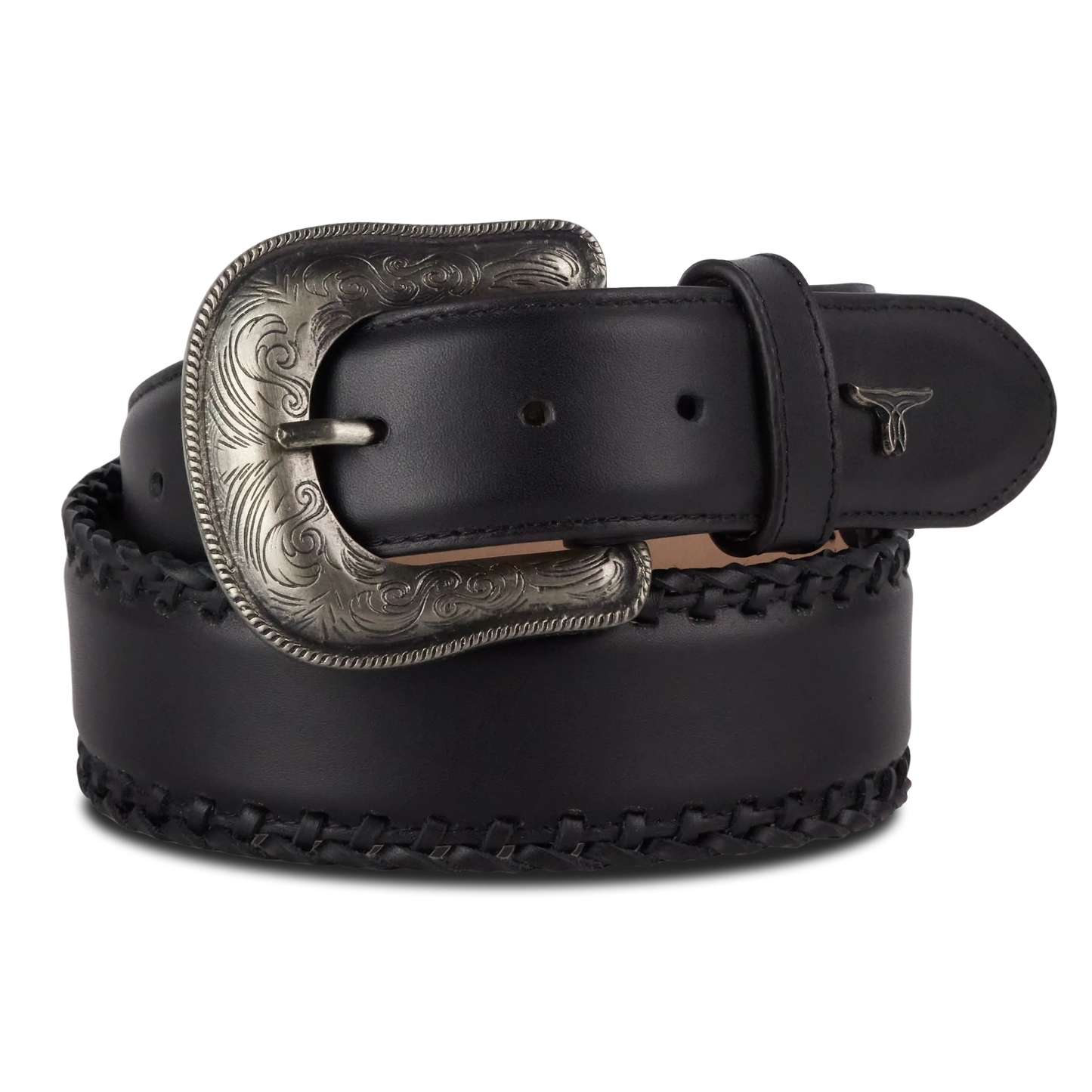 Lane 1.5 Woven Laced Belt with Single Buckle - Jet Black