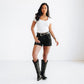 Lane 1.5 Woven Laced Belt with Single Buckle - Jet Black