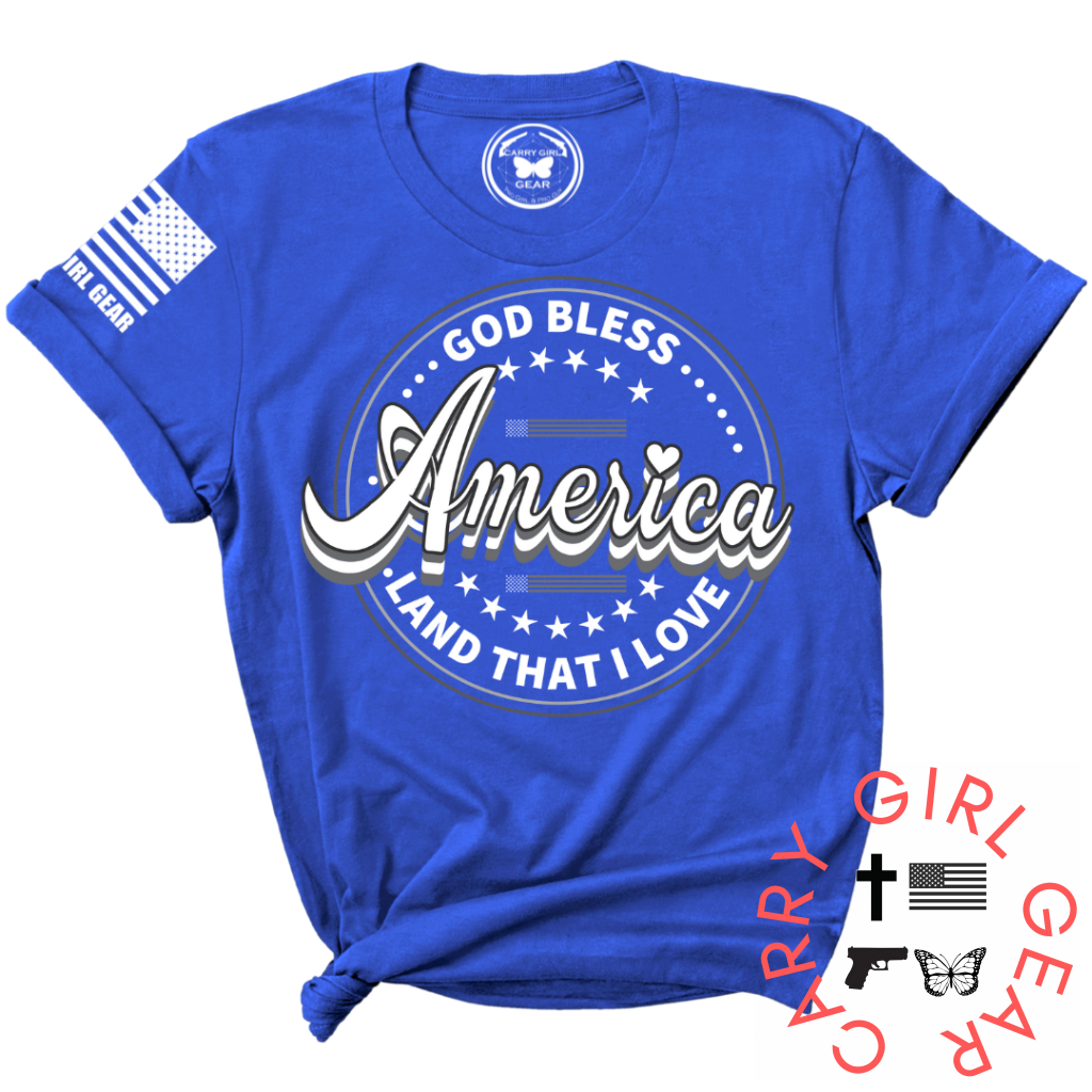Royal blue unisex Land That I Love America tee