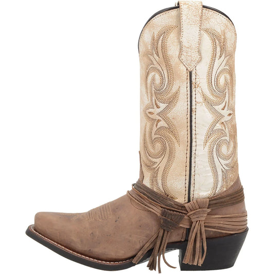 Myra Sand & White Women's Cowboy Boots by Laredo