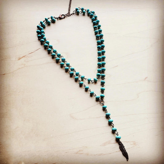 Double Strand Lariat Turquoise Necklace