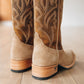 Classic Square Boot - Latte Suede and Burnt Caramel