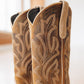 Classic Square Boot - Latte Suede and Burnt Caramel