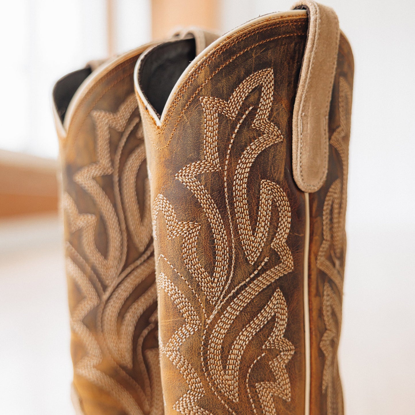 Classic Square Boot - Latte Suede and Burnt Caramel