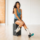 Classic Square Boot - Jet Black and Pale Ivory