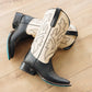 Classic Square Boot - Jet Black and Pale Ivory