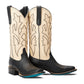 Classic Square Boot - Jet Black and Pale Ivory
