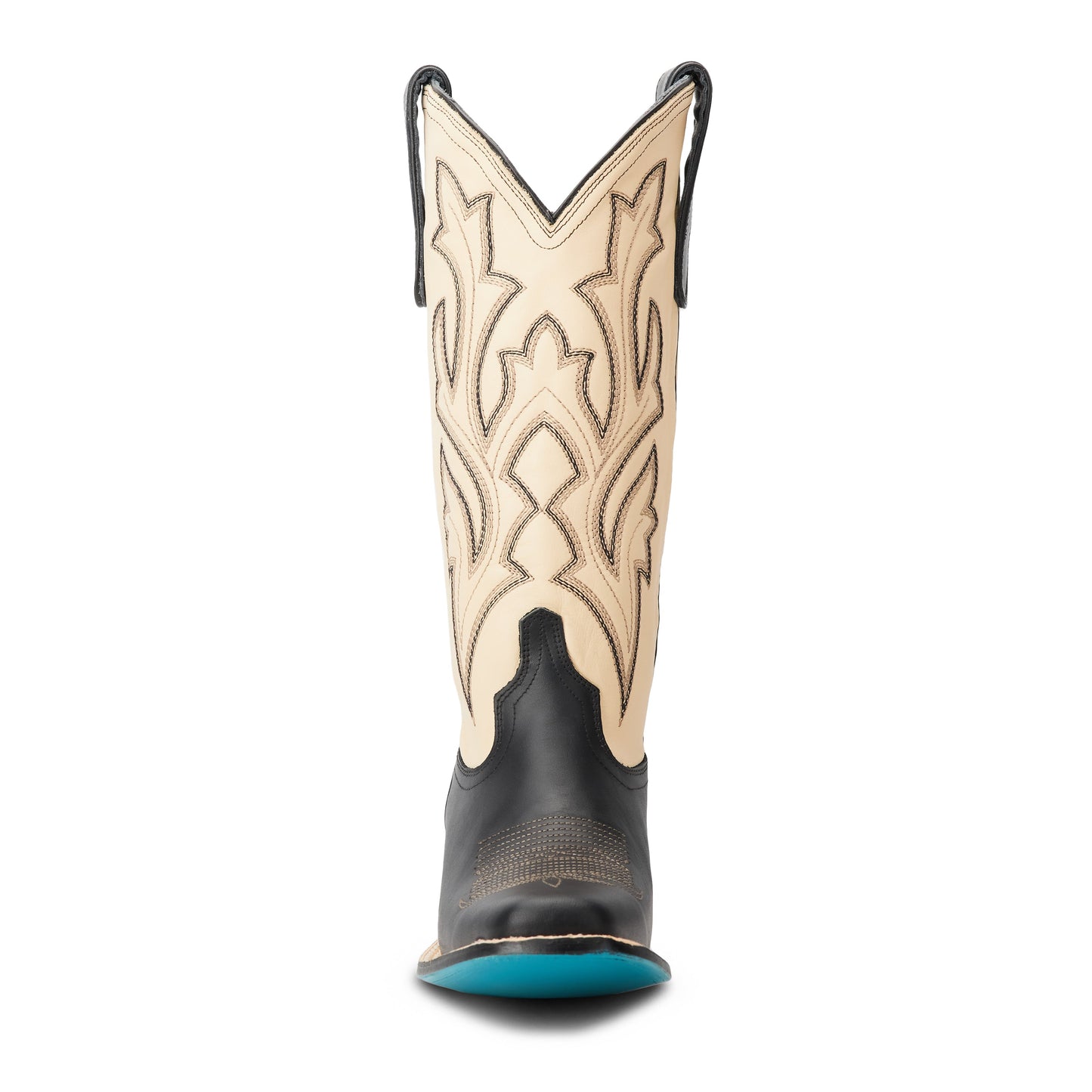 Classic Square Boot - Jet Black and Pale Ivory