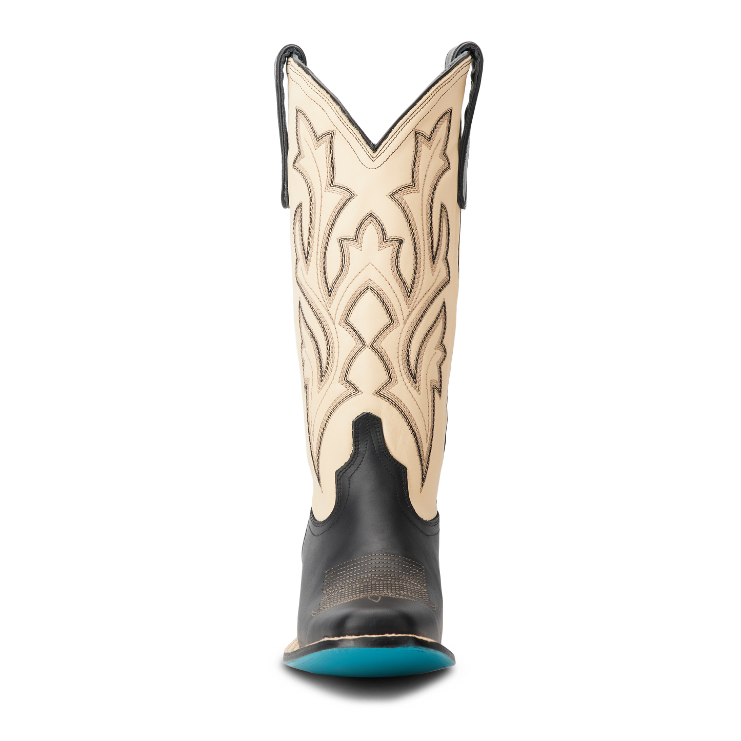 Classic Square Boot - Jet Black and Pale Ivory
