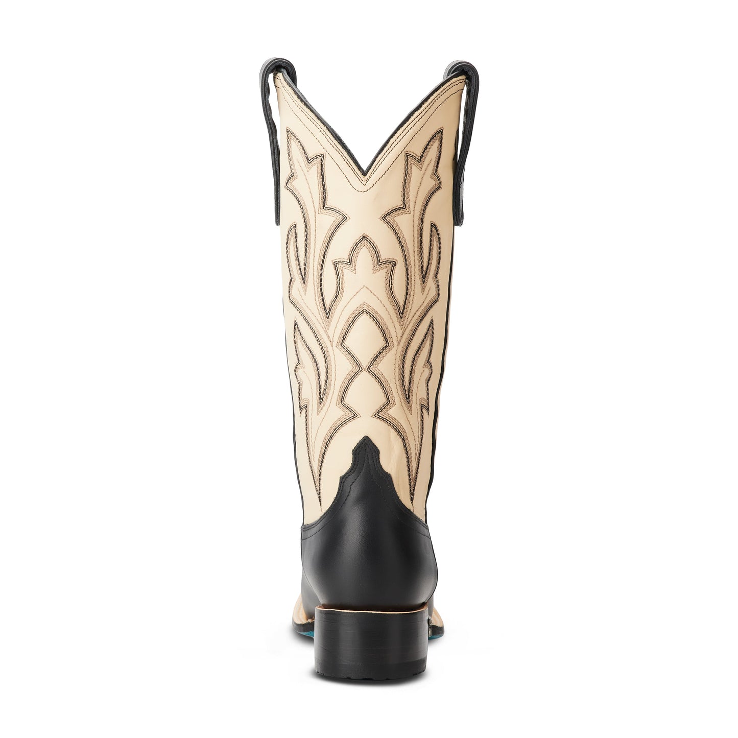 Classic Square Boot - Jet Black and Pale Ivory