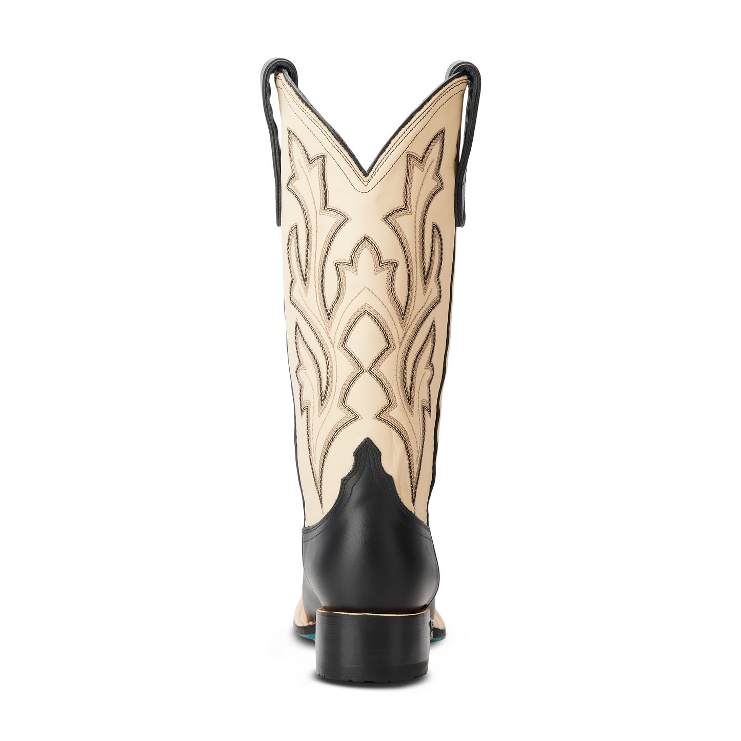 Classic Square Boot - Jet Black and Pale Ivory