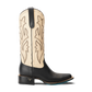 Classic Square Boot - Jet Black and Pale Ivory
