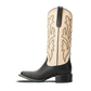 Classic Square Boot - Jet Black and Pale Ivory
