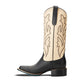 Classic Square Boot - Jet Black and Pale Ivory