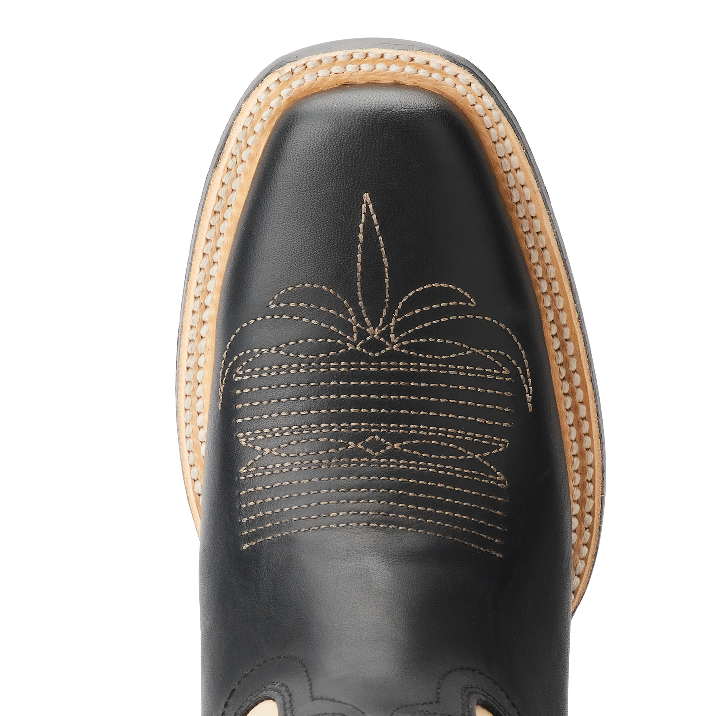 Classic Square Boot - Jet Black and Pale Ivory