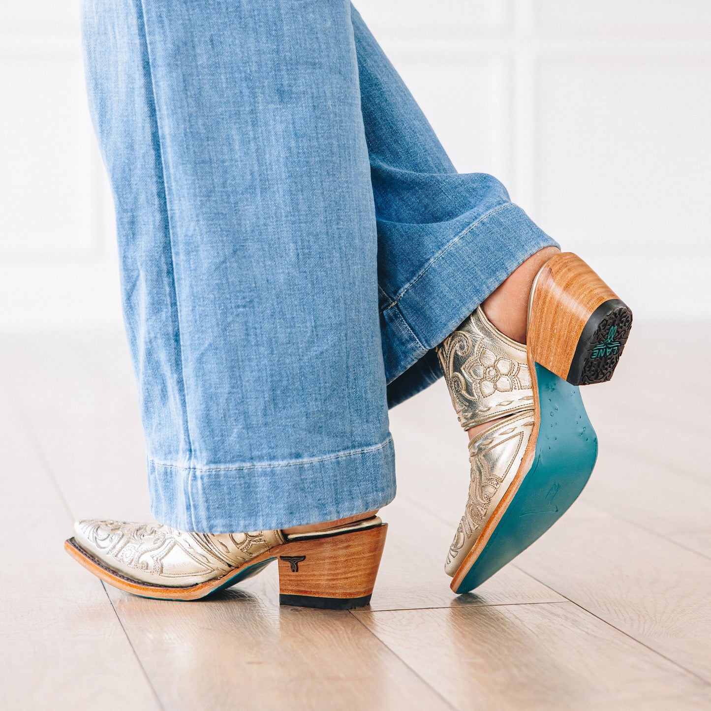 Robin Slingback Mule - Champagne Metallic