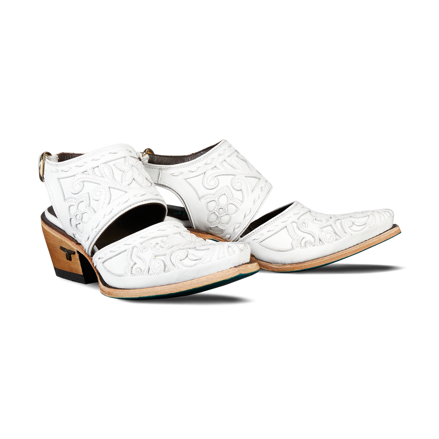 White leather mule sandal