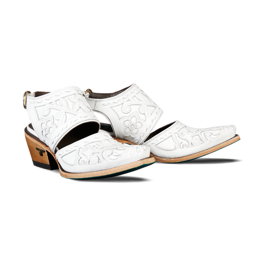 White leather mule sandal