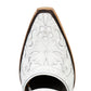 White leather mule, floral design, by Robin Mule & Matthew White