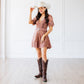 Cossette Cognac dress & cowboy boots
