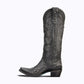Distressed black Cossette cowboy boot