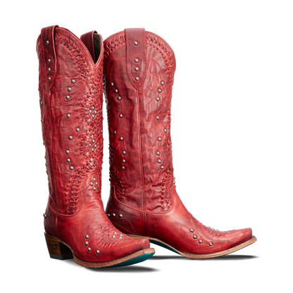 Red leather Cossette Julianaroja PS1 cowboy boots