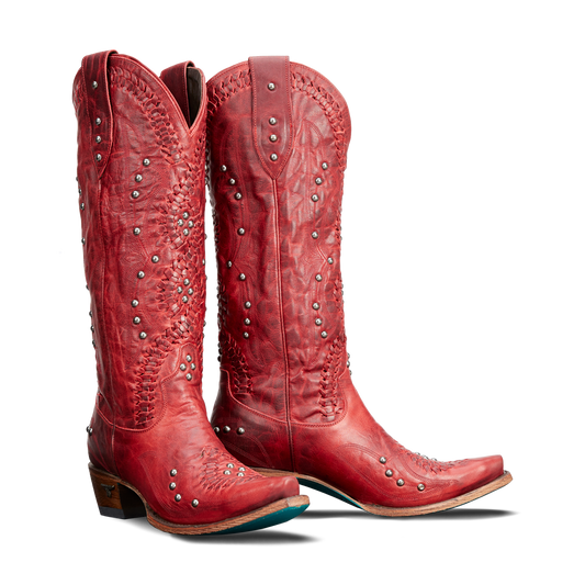 Red leather Cossette Julianaroja PS1 cowboy boots