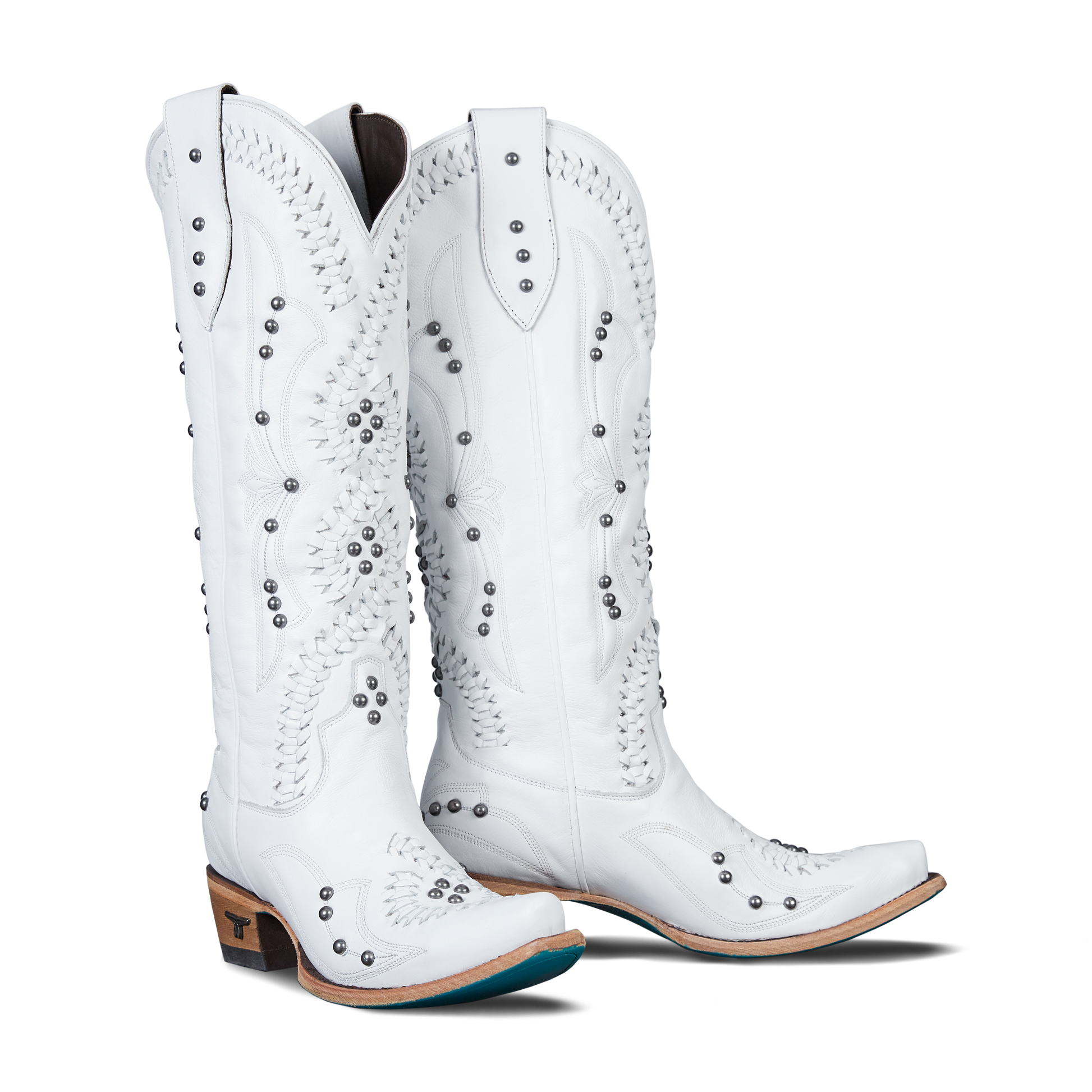 White cowboy boots - lb0469h by Cossette & Mattewhite