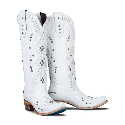 White cowboy boots - lb0469h by Cossette & Mattewhite