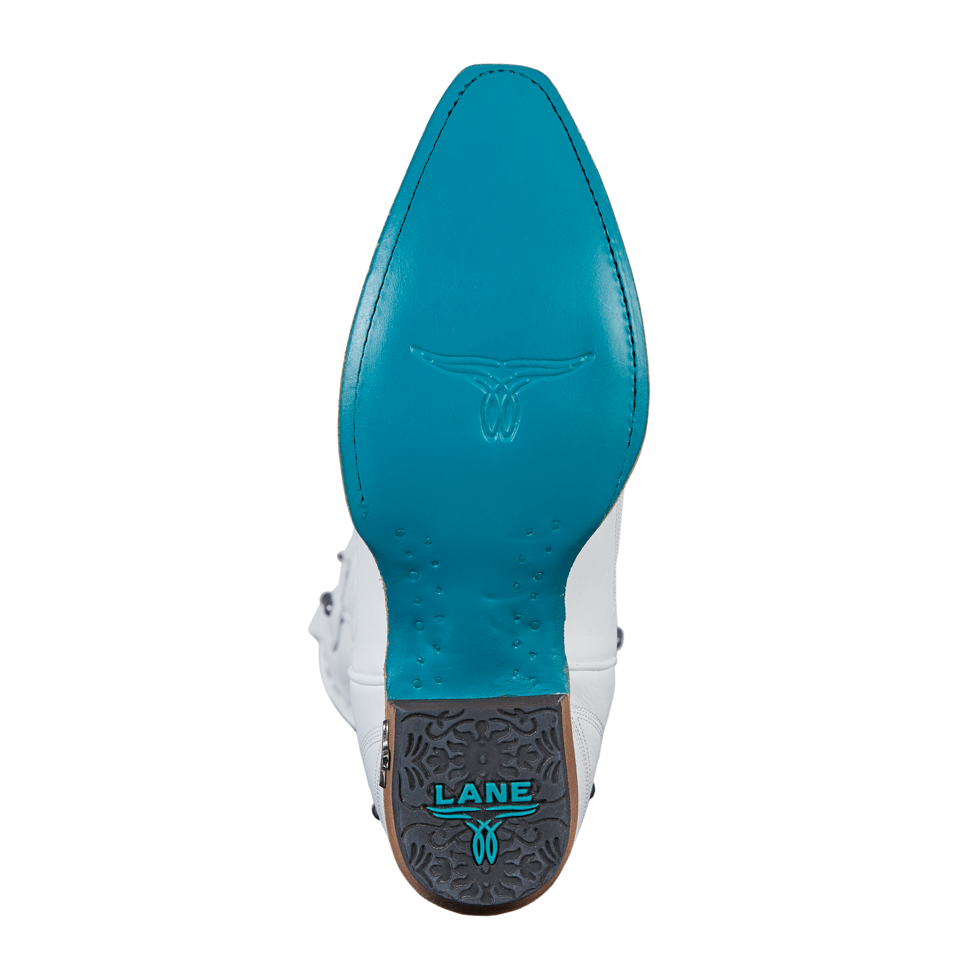 Lane Cossette white boot sole view