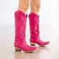 Hot pink Cossette cowboy boots