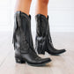 Black fringe cowboy boots - Senita Falls style
