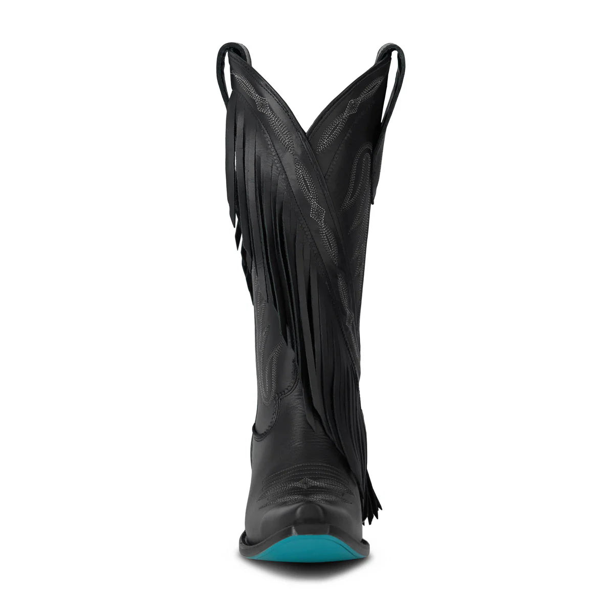 Senita Falls Jet Black Fringe Cowboy Boot