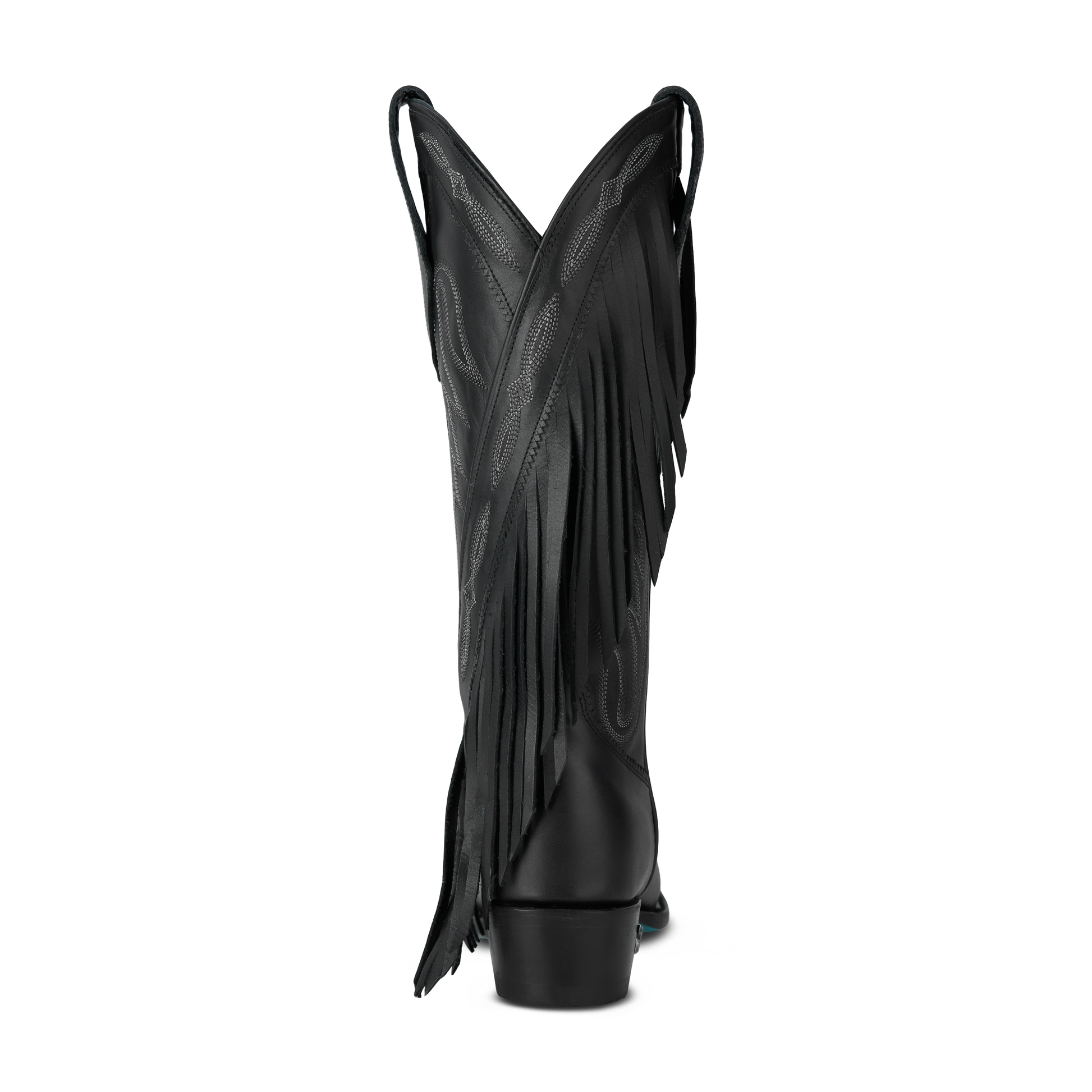 Jet black Senita Falls fringe cowboy boot
