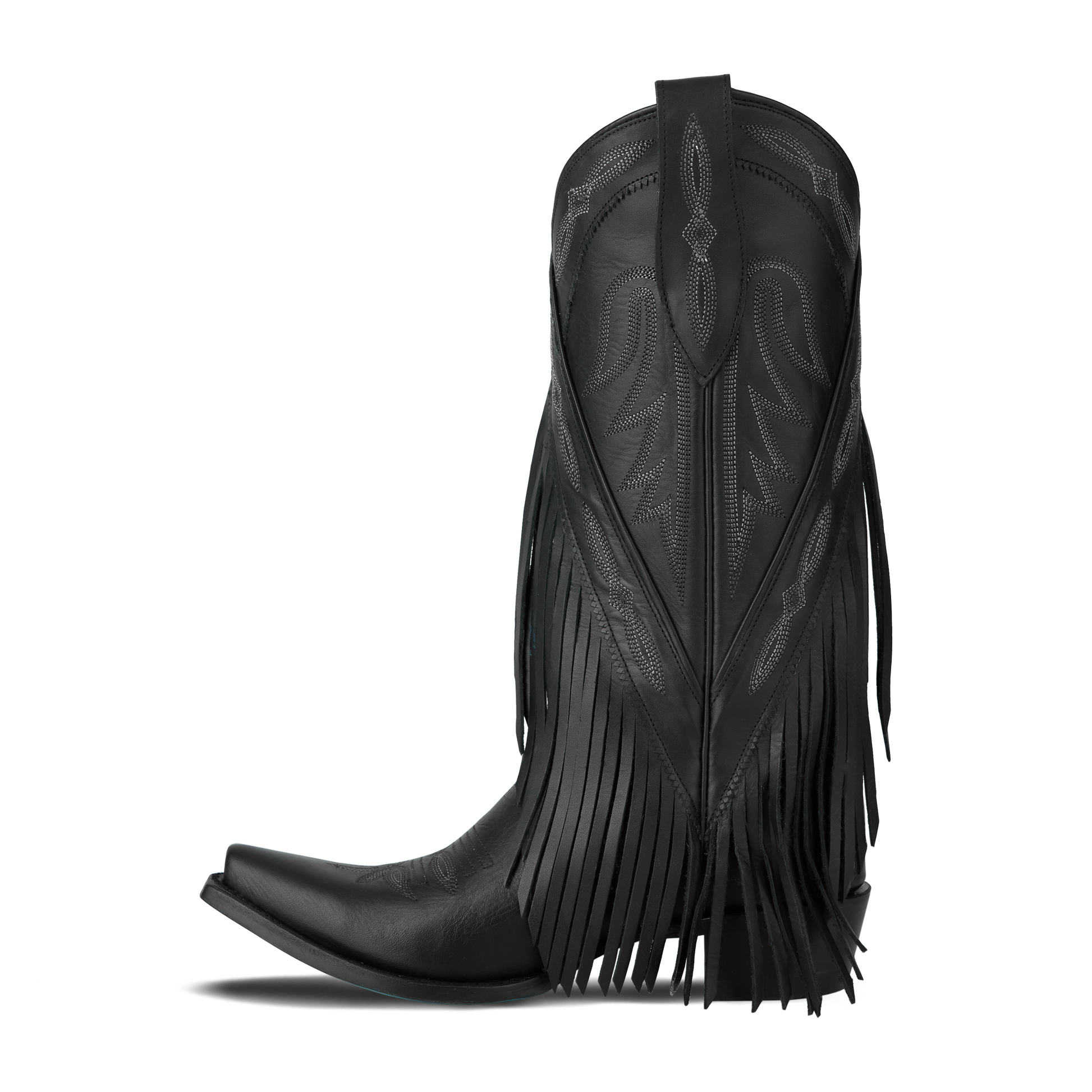 Black fringe Senita Falls cowboy boot