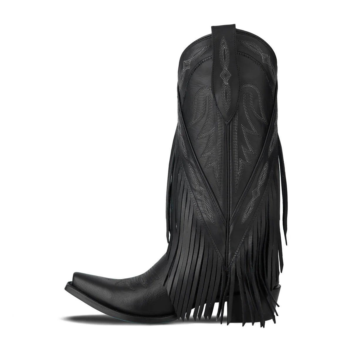 Black fringed Senita Falls cowboy boot