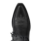 Jet black Senita Falls cowboy boot, close-up