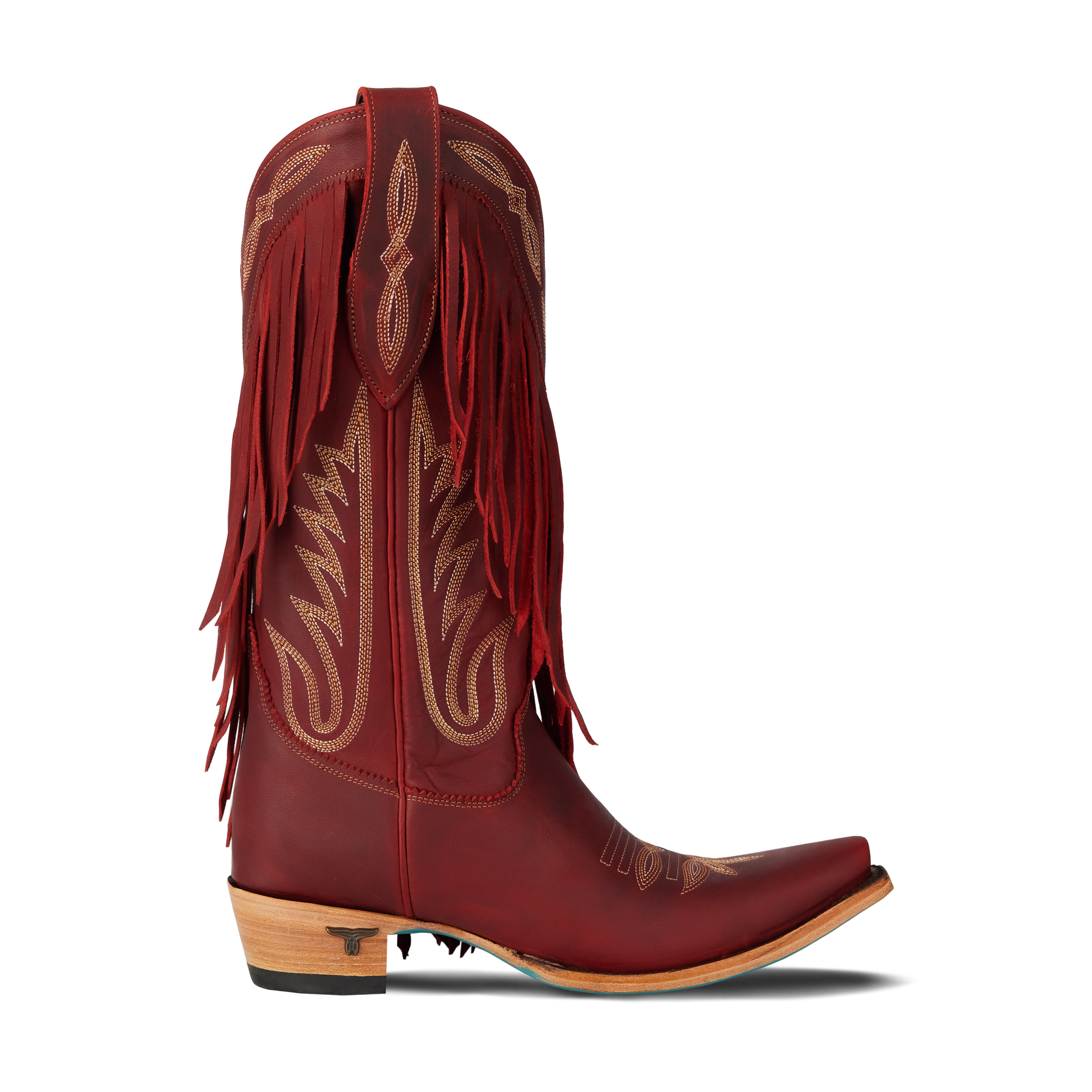 Smoldering Ruby Senita Falls fringed cowboy boot
