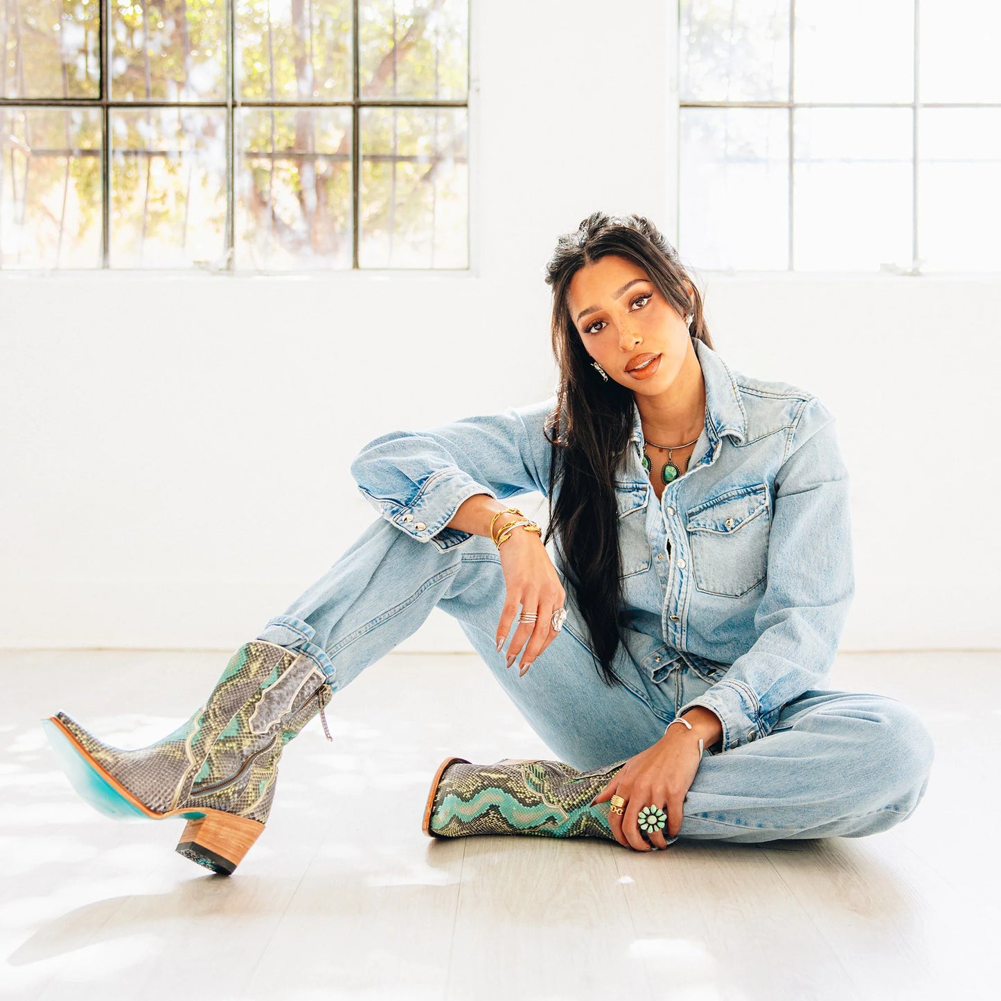 Vickson Exotic Bootie - Blue Watercolor by Lane | Bourbon Cowgirl