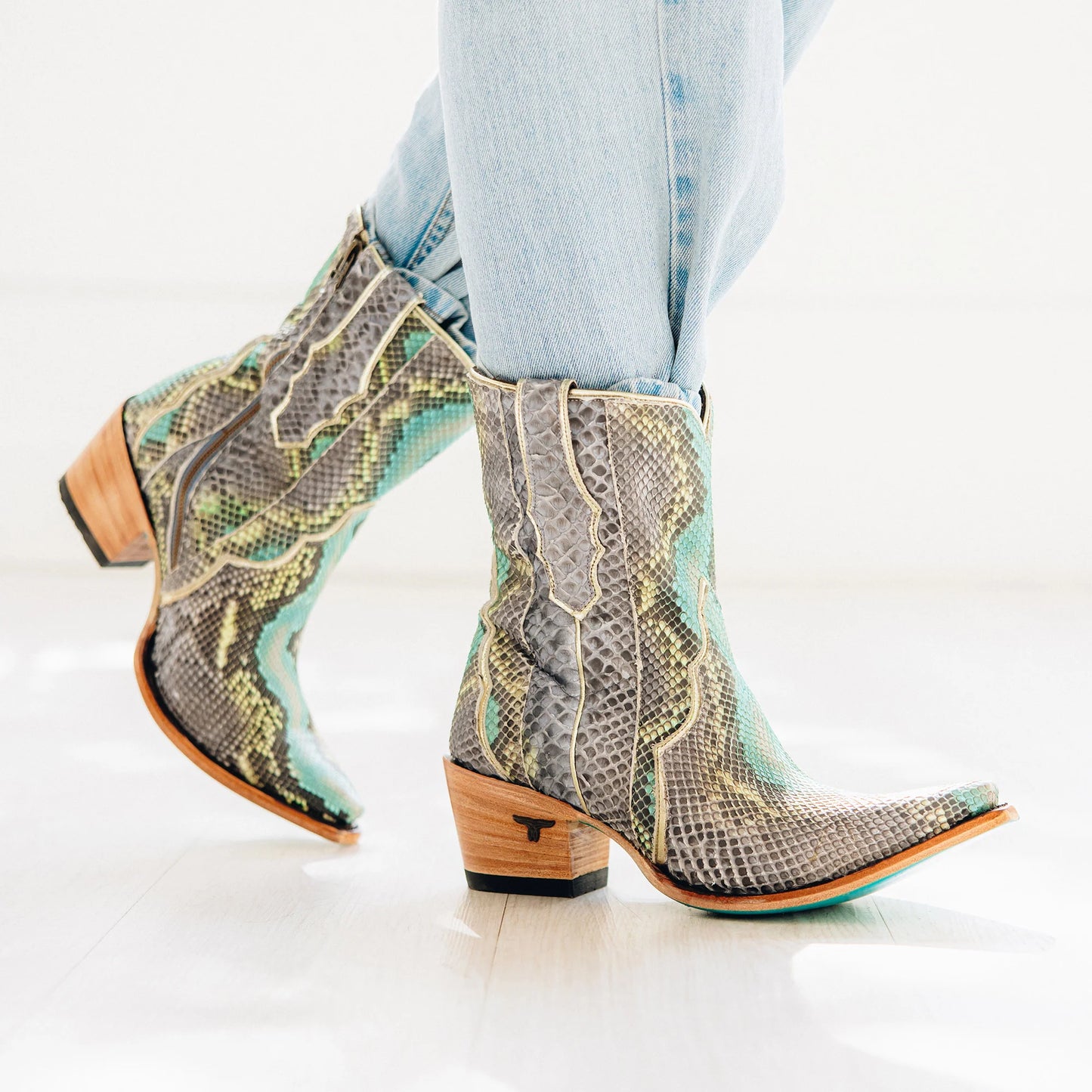 Vickson Exotic Bootie - Blue Watercolor by Lane | Bourbon Cowgirl