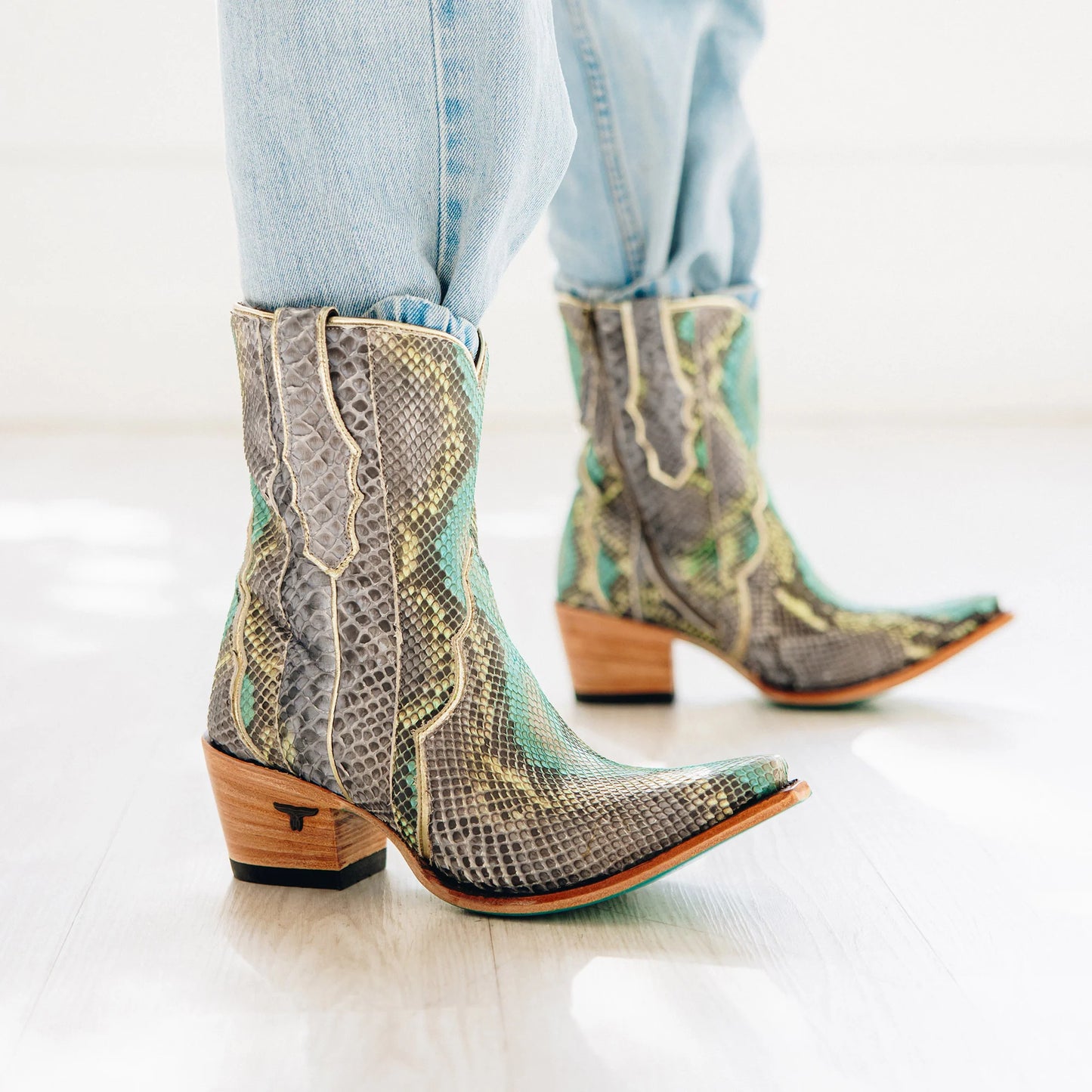 Vickson Exotic Bootie - Blue Watercolor by Lane | Bourbon Cowgirl