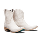 White leather Lexington booties with ceramic crackle finish