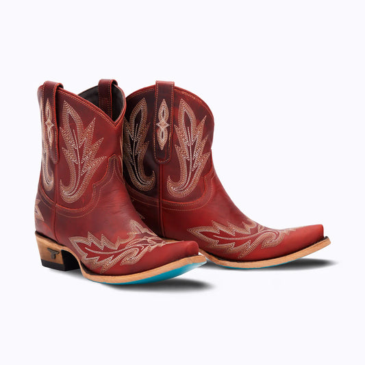 Lexington Bootie by Lane Boots, Smoldering Ruby Cowgirl Boots| Bourbon Cowgirl