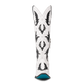 White & black Reverie Newsprint PS2 Cowboy Boot