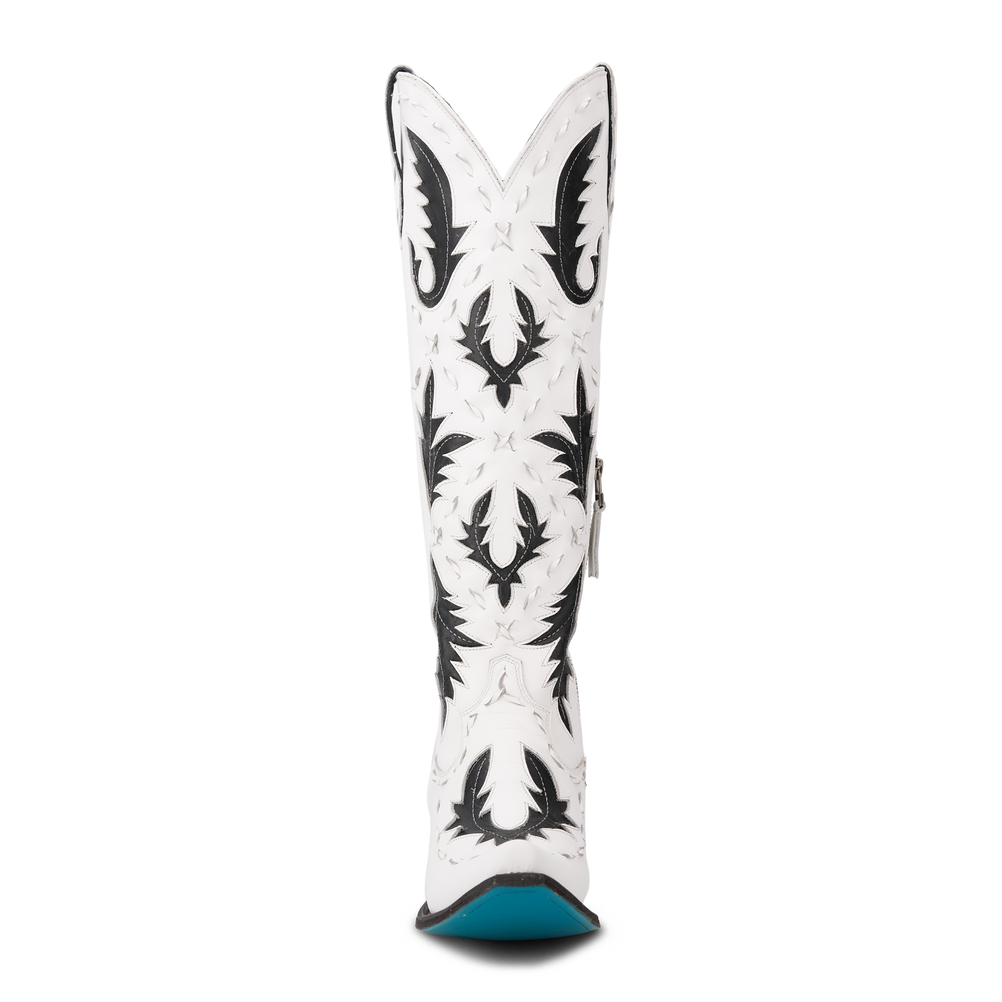 White & black Reverie Newsprint PS2 Cowboy Boot